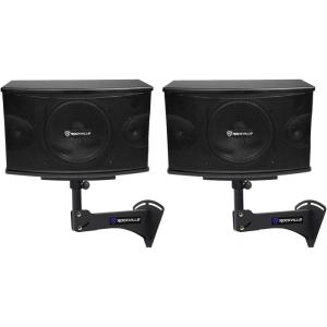imageRockville 2 KPS10 10quot 3Way 1200w KaraokePro SpeakersAdjustable Wall Brackets