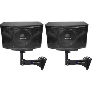 imageRockville 2 KPS12 12quot 3Way 1600w KaraokePro SpeakersAdjustable Wall Brackets