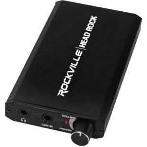 imageRockville HeadRock Battery Powered Headphone Amplifier 16300 Ohm Rechargeable Portable Durable Aluminum for Audiophiles and Travelers
