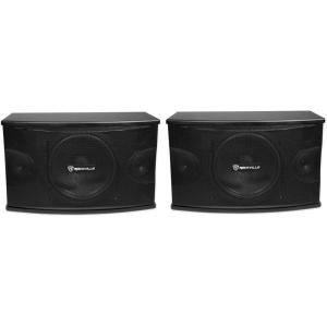 imageRockville Pair KPS10 1200W 3Way 10quot Karaoke Speakers 8 Ohm MDF Enclosure Wall Brackets PTC Protection for Karaoke and Home Audio