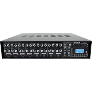 imageRockville Rock Matrix 4 440W 4Zone 70V Commercial Amplifier Bluetooth 50 Matrix Routing Emergency Inputs for Restaurants Bars Schools Offices