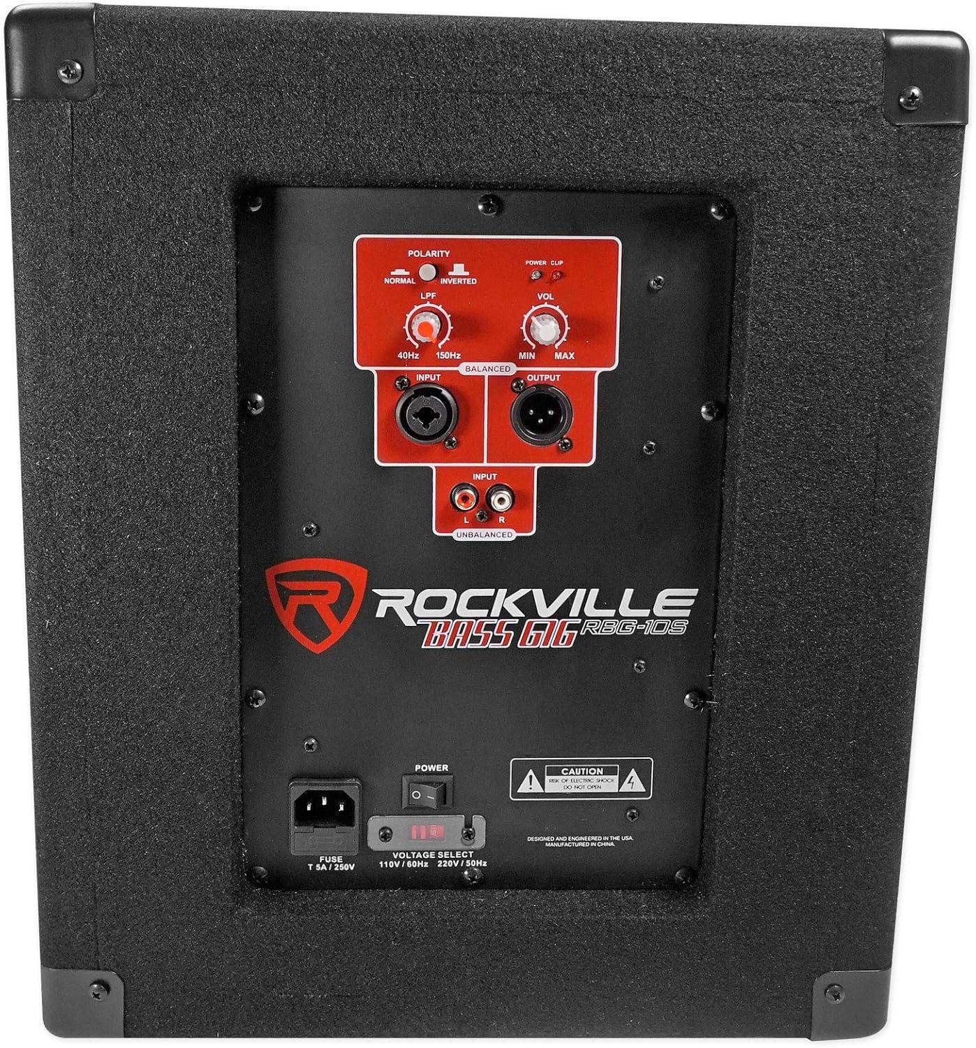 imageRockville RBG10S Bass Gig 10quot 1200w Powered PA Subwoofer DJProAcoustic Riser