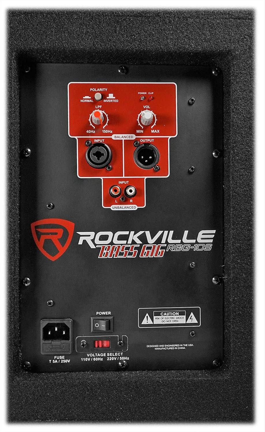 imageRockville RBG10S Bass Gig 10quot 1200w Powered PA Subwoofer DJProAcoustic Riser