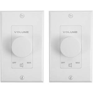 imageRockville VOL70100 100 Watt 70V Wall Volume Control Zone Controller White 11Step Rotary Dial EuroBlock Terminal DustProtected Circuit for Commercial and Home Audio 2Piece