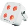 imageRockville MINI RF4 V2 White LED Wash Up Light RGBWAUV Compact App Remote Control LCD Wireless DMX Rechargeable Perfect for DJParty LightingWhite