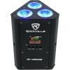 imageRockville RF WEDGE WHITE 54W RGBWAUV Battery Wireless DMX DJ Par Up Light Rechargeable RF Remote 24Hour Battery for DJs and EventsBlack