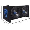 imageRockville RV102B 1000W Peak350W RMS Dual 10quot Car Subwoofer Enclosure Class AB Mono Amplifier Ported Vented Design Dash Mount Bass Remote Amp Kit for Deep Bass Car Audio