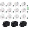 imageRockville 12 Battery PAR 50 White Rechargeable LED DMX DJ Club Wash UpLightRemote Bundle with 3 RLB30 Bag 15 Items