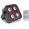 imageRockville MINI RF4 V2 White LED Wash Up Light RGBWAUV Compact App Remote Control LCD Wireless DMX Rechargeable Perfect for DJParty LightingBlack