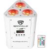 imageRockville RockWedge LED 54W RGBWAUV Battery Powered Par Light Wireless DMX Rechargeable Compact Design for DJs and EventsWhite