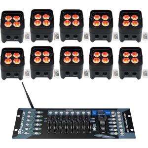 image10 Rockville Best PAR 50 Battery Wash Lights Wireless DMX and ControllerRGBWAUV