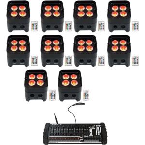 image10 Rockville Best PAR 50 Battery Wash Lights Wireless DMX384 Ch Controller