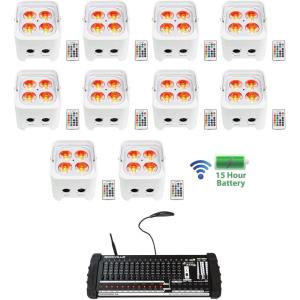 image10 Rockville Best PAR 50 Battery Wash Lights Wireless DMX384 Channel Controller
