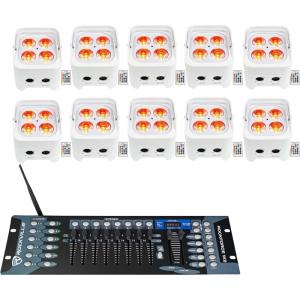 image10 Rockville Best PAR 50 Battery Wash Lights Wireless DMXControllerRGBWAUV