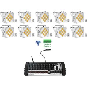image10 Rockville Best PAR 60 Battery Wash Lights Wireless DMX384 Channel Controller
