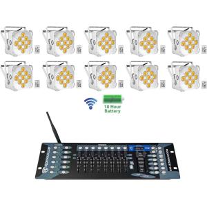 image10 Rockville Best PAR 60 White Rechargeable Wash LightsWireless DMX Controller