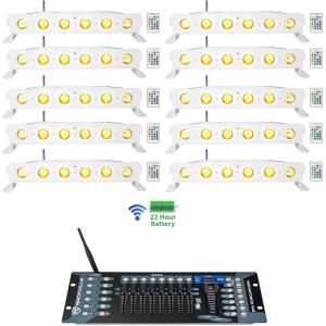 image10 Rockville Best Strip 60 White Rechargeable Light BarsWireless DMX Controller