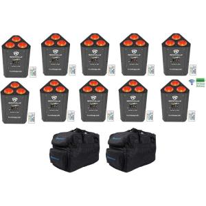 image10 Rockville RockWedge LED RGBWAUV Rechargeable Battery Wireless DMX LightsBag