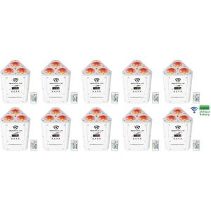 image10 Rockville RockWedge LED RGBWAUV Rechargeable Wireless DMX White UpLights