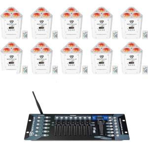 image10 Rockville RockWedge LED White Battery Powered LightsWireless DMX Controller