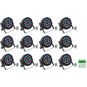 image12 Rockville Battery PAR 50 Rechargeable LED DMX DJ Club Wash UpLightsRemote