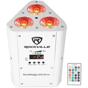 imageRockville RockWedge LED 54W RGBWAUV Battery Powered Par Light Wireless DMX Rechargeable Compact Design for DJs and EventsWhite