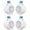 imageRockville 2 Pairs RWB80W 8quot White 600w MarineBoat Wakeboard Tower Speakers