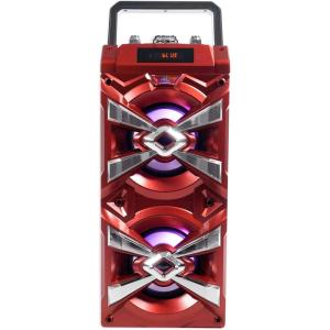 imageNYC Acoustics XTower Bluetooth Speaker 50W Peak Power Dual 4quot Speakers Mic Input ampamp Echo LED Display TF Card ampamp USB Playback Perfect for Karaoke ampamp Parties