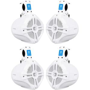 imageRockville 2 Pairs RWB65W 65quot White Marine Wakeboard Tower Speakers  1000 Watts