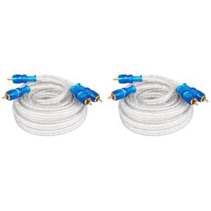 imageRockville MRCA25 25 Foot Twisted Pair Marine RCA Cable Copper 2Channel Audio Interconnects with Split Pin Connectors for Boat Amplifier and Subwoofer Installations 2Piece