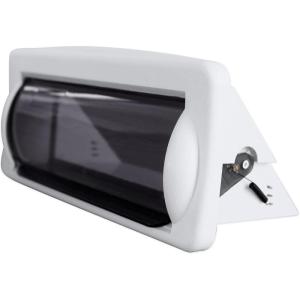 imageRockville RWSG4W Water Resistant Universal Marine Stereo Cover White Heavy Duty UVProtective Boat Radio Shield with EasyInstall Design Mounting Gasket and Hardware Included