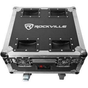 imageRockville WEDGE CHARGE CASE Charging Case for 6 RockWedge LED PAR Lights BuiltIn Power Strip Foam Padding Stackable Design for Mobile DJs and VenuesCharging case
