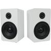 imageRockville Pair RockShelf 58W White 525quot Home Bookshelf Speakers  28quot Stands