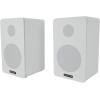 imageRockville Pair RockShelf 58W White 525quot Home Bookshelf Speakers  36quot Stands