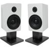 imageRockville 2 RockShelf 54W White 525quot Home Bookshelf Speakers8quot Speaker Stands