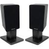 imageRockville 2 RockShelf 58B Black 525quot Home Bookshelf Speakers8quot Speaker Stands