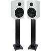 imageRockville Pair RockShelf 54W White 525quot Home Bookshelf Speakers  28quot Stands