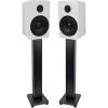 imageRockville Pair RockShelf 58W White 525quot Home Bookshelf Speakers  28quot Stands