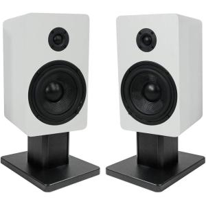 image2 Rockville RockShelf 58W White 525quot Home Bookshelf Speakers8quot Speaker Stands