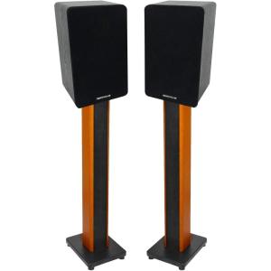 imageRockville 2 RockShelf 58B Black 525quot Home Bookshelf Speakers36quot Wood Stands