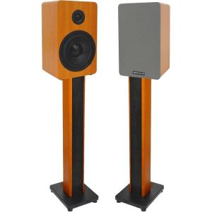 imageRockville 2 RockShelf 58C Wood 525quot Home Bookshelf Speakers36quot Wood Stands