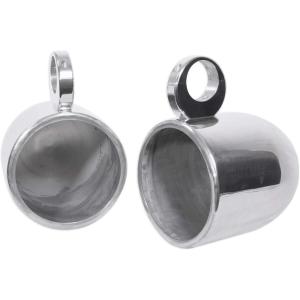 imageRockville Pair MAC90 8quot Aluminum Wakeboard Tower Speaker Pod Enclosures SilverSilver