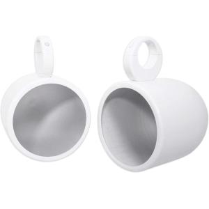 imageRockville Pair MAC90 8quot Aluminum Wakeboard Tower Speaker Pod Enclosures SilverWhite