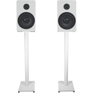 imageRockville Pair RockShelf 54W White 525quot Home Bookshelf Speakers w37 Stands