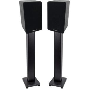 imageRockville Pair RockShelf 58B Black 525quot Home Bookshelf Speakers  28quot Stands