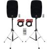 image2 Rockville BPA15 Active 800w DJ PA Speakers wBluetooth Bundle with Rockville Party Stand LED DJ Tripod Speaker Stands ampamp 2 Rockville RCXFM20EB Female to Male XLR Mic Cables 3 Items