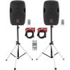 image2 Rockville BPA8 Active 300w DJ PA Speakers w Bluetooth Bundle with Rockville Party Stand LED DJ Tripod Speaker Stands ampamp 2 Rockville RCXFM20EB 20 Foot Female to Male XLR Mic Cables 3 Items