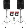 image2 Rockville RPG10 600 Watt DJ PA Speakers Bundle with 2 Rockville Party Stand LED DJ Tripod Speaker Stands with Remote ampamp 2 Rockville RCXFM20EB 20 Foot Female to Male XLR Mic Cables 3 Items