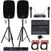 imageAudiosavings Bundle 2 Rockville BPA15 15quot 800W Speakers 1 Mackie Mix12FX Mixer wFX 2 RVSS2 Stands wBag 1 RWM1203VH Dual Mic 2 RCXMB20B 20 XLRTRS Cables 7 Items