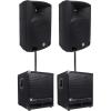 imageRockville 2 RPG10 10quot Powered 600W DJ PA Speakers2 SubwoofersMounting Poles